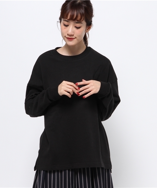 CIAOPANIC（チャオパニック）の「【Ciaopanic】　ルーズフィットクルーネック（スウェット・レディース・ブラック/グレー/カーキ・FREE）」の2枚目の写真