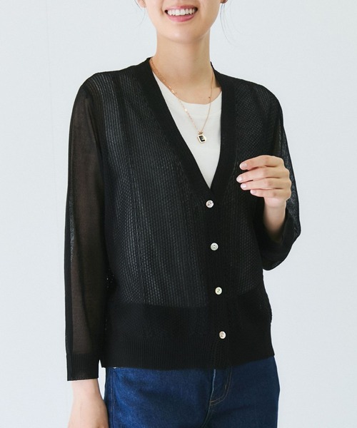 Jayro(ジャイロ)の「カラーシアーカーディガン(カーディガン/ボレロ・レディース・ホワイト系その他/ベージュ/グレー/ブラック/サックスブルー・FREE)」の1枚目の写真