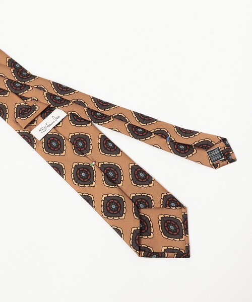 STEFANO CAU（ステファノカウ）の「STEFANO CAU / シルク 小紋柄 プリント ネクタイ（ネクタイ・メンズ・カーキ/ネイビー・ONE SIZE）」の3枚目の写真