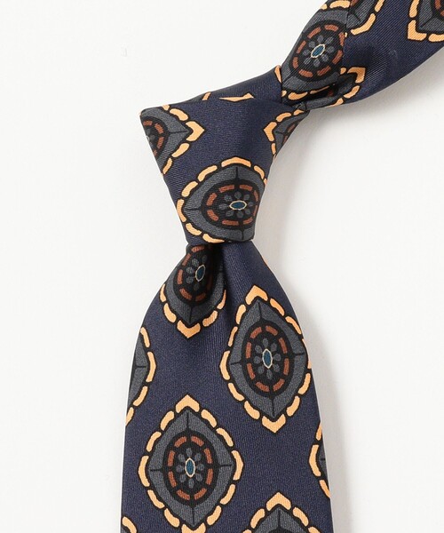 STEFANO CAU（ステファノカウ）の「STEFANO CAU / シルク 小紋柄 プリント ネクタイ（ネクタイ・メンズ・カーキ/ネイビー・ONE SIZE）」の8枚目の写真
