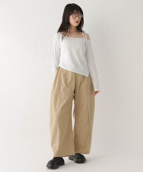 Heather(ヘザー)の「アソートワンショルカットソー 579586(Tシャツ/カットソー・レディース・ホワイト系その他/グレー系その他/グレー・FREE)」の4枚目の写真