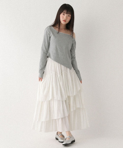Heather(ヘザー)の「アソートワンショルカットソー 579586(Tシャツ/カットソー・レディース・ホワイト系その他/グレー系その他/グレー・FREE)」の10枚目の写真