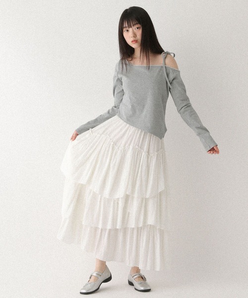Heather(ヘザー)の「アソートワンショルカットソー 579586(Tシャツ/カットソー・レディース・ホワイト系その他/グレー系その他/グレー・FREE)」の11枚目の写真