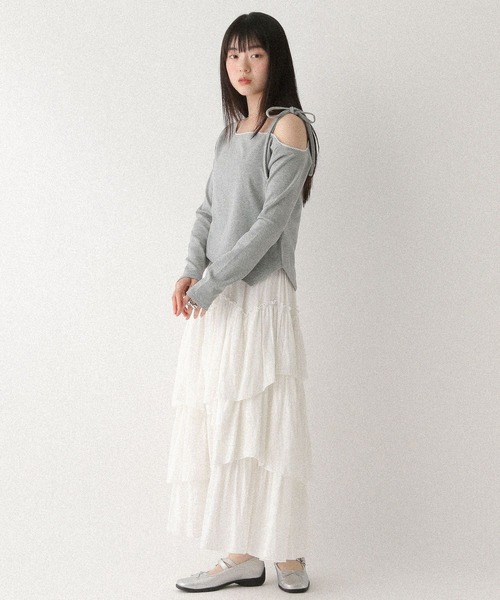 Heather(ヘザー)の「アソートワンショルカットソー 579586(Tシャツ/カットソー・レディース・ホワイト系その他/グレー系その他/グレー・FREE)」の12枚目の写真