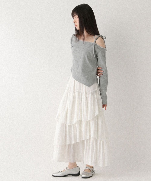 Heather(ヘザー)の「アソートワンショルカットソー 579586(Tシャツ/カットソー・レディース・ホワイト系その他/グレー系その他/グレー・FREE)」の13枚目の写真