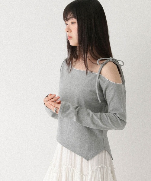 Heather(ヘザー)の「アソートワンショルカットソー 579586(Tシャツ/カットソー・レディース・ホワイト系その他/グレー系その他/グレー・FREE)」の15枚目の写真