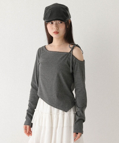Heather(ヘザー)の「アソートワンショルカットソー 579586(Tシャツ/カットソー・レディース・ホワイト系その他/グレー系その他/グレー・FREE)」の19枚目の写真