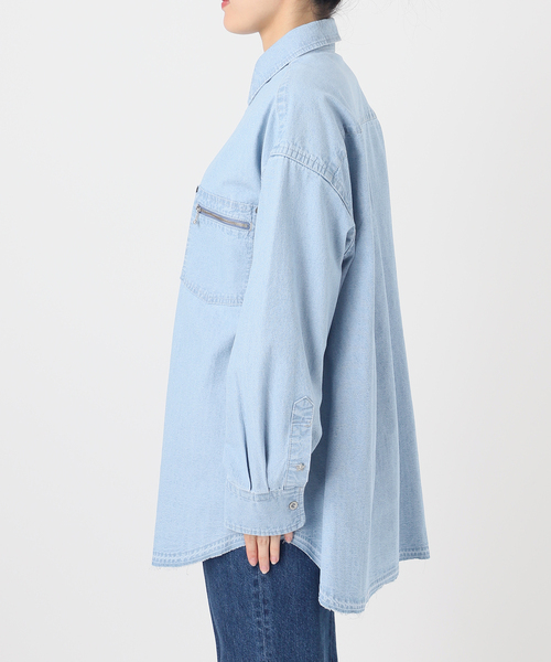 B.C STOCK(ベーセーストック)の「ウォッシャブル / DU JOUR/デュ ジュール JEAN ZIP POCKET SHIRT(シャツ/ブラウス・レディース・スカイブルー/ピンク系その他・FREE)」の12枚目の写真