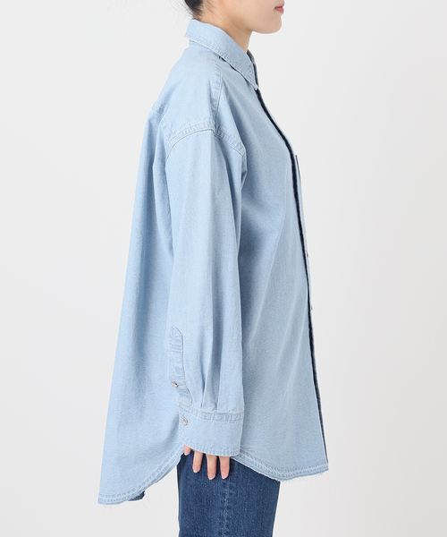 B.C STOCK(ベーセーストック)の「ウォッシャブル / DU JOUR/デュ ジュール JEAN ZIP POCKET SHIRT(シャツ/ブラウス・レディース・スカイブルー/ピンク系その他・FREE)」の14枚目の写真