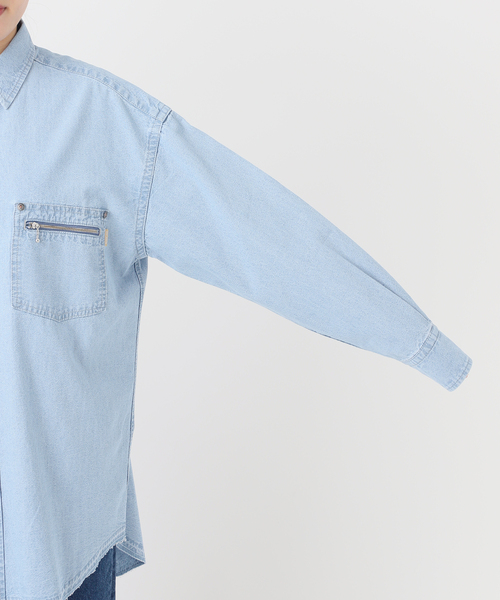 B.C STOCK(ベーセーストック)の「ウォッシャブル / DU JOUR/デュ ジュール JEAN ZIP POCKET SHIRT(シャツ/ブラウス・レディース・スカイブルー/ピンク系その他・FREE)」の15枚目の写真