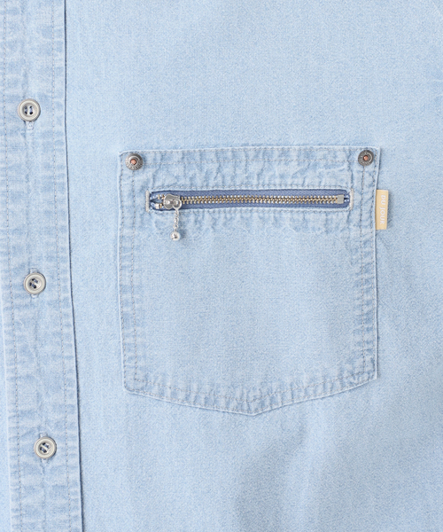 B.C STOCK(ベーセーストック)の「ウォッシャブル / DU JOUR/デュ ジュール JEAN ZIP POCKET SHIRT(シャツ/ブラウス・レディース・スカイブルー/ピンク系その他・FREE)」の17枚目の写真