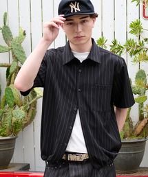 DRAWCORD STRIPE SHIRT／ドローコードストライプシャツ