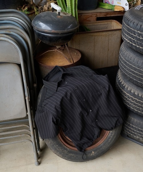 kutir(クティール)の「DRAWCORD STRIPE SHIRT/ドローコードストライプシャツ(シャツ/ブラウス・メンズ・ブラック/チャコールグレー・LARGE/MEDIUM)」の19枚目の写真