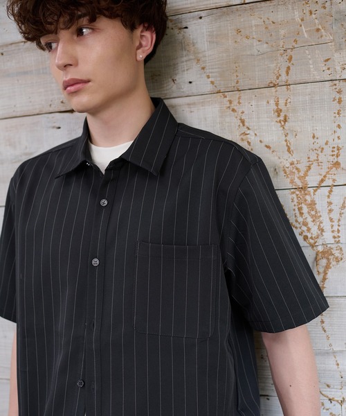 kutir(クティール)の「DRAWCORD STRIPE SHIRT/ドローコードストライプシャツ(シャツ/ブラウス・メンズ・ブラック/チャコールグレー・LARGE/MEDIUM)」の7枚目の写真