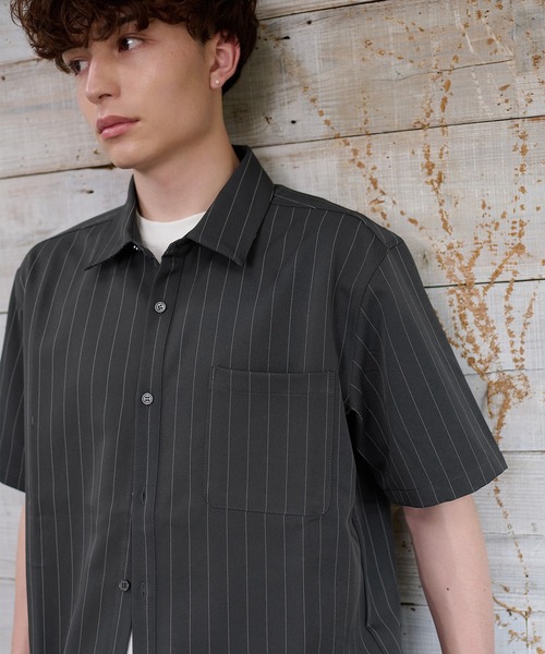 kutir(クティール)の「DRAWCORD STRIPE SHIRT/ドローコードストライプシャツ(シャツ/ブラウス・メンズ・ブラック/チャコールグレー・LARGE/MEDIUM)」の8枚目の写真