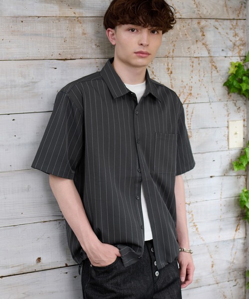 kutir(クティール)の「DRAWCORD STRIPE SHIRT/ドローコードストライプシャツ(シャツ/ブラウス・メンズ・ブラック/チャコールグレー・LARGE/MEDIUM)」の11枚目の写真
