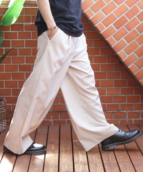 パイピングワイドパンツ