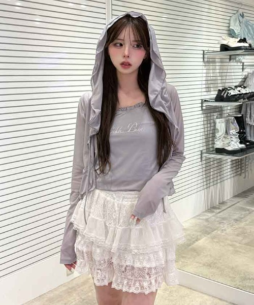 FickleBebe(フィクルベベ)の「ミックスレースショートパンツ(その他パンツ・レディース・ホワイト/ブラック・FREE)」の3枚目の写真