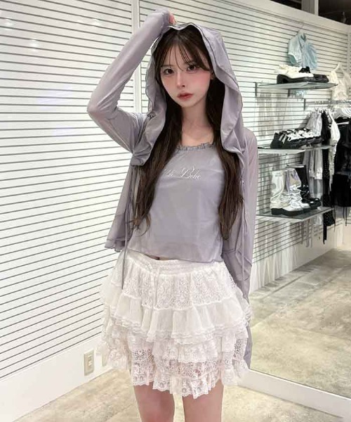 FickleBebe(フィクルベベ)の「ミックスレースショートパンツ(その他パンツ・レディース・ホワイト/ブラック・FREE)」の6枚目の写真