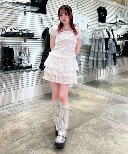FickleBebe(フィクルベベ)の「ミックスレースショートパンツ(その他パンツ・レディース・ホワイト/ブラック・FREE)」の11枚目の写真