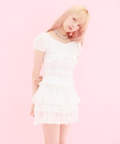 FickleBebe(フィクルベベ)の「ミックスレースショートパンツ(その他パンツ・レディース・ホワイト/ブラック・FREE)」の20枚目の写真