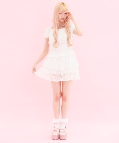 FickleBebe(フィクルベベ)の「ミックスレースショートパンツ(その他パンツ・レディース・ホワイト/ブラック・FREE)」の21枚目の写真