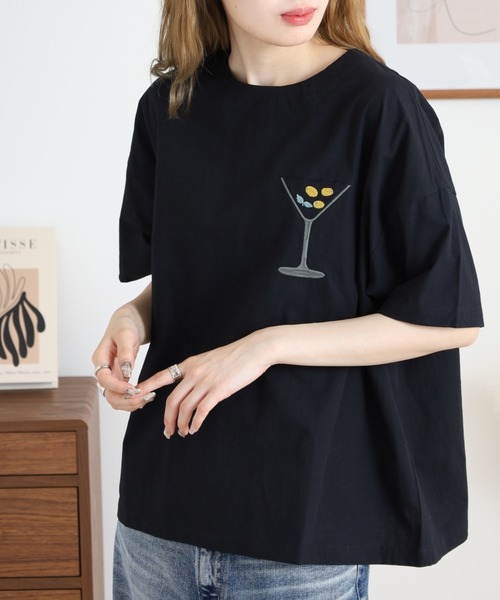 Emago(イマゴ)の「EMAGO カクテル刺繍ブラウス(シャツ/ブラウス・レディース・オレンジ/ホワイト/ブラック・FREE)」の3枚目の写真