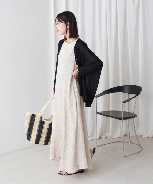 Bou Jeloud(ブージュルード)の「シャーリングカットワンピース(ワンピース・レディース・ブラック/ベージュ/ブラウン・38)」の6枚目の写真
