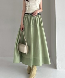 【オシャレ☆FRAY I.D】きれいめ　緑　ロングスカート　サイズ1 Sawa a la mode ボトムス スカート ロング 綿 コットン グリーン