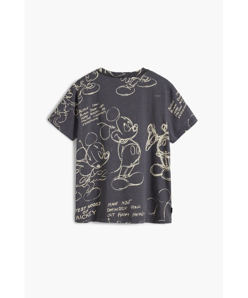 スケッチ風ミッキーマウスTシャツ ディズニー ブラック ホワイト