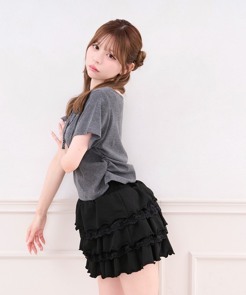 apres jour(アプレジュール)の「シアーレイヤードTシャツ(Tシャツ/カットソー・レディース・ブラック/チャコールグレー/ホワイト・X-LARGE/フリー)」の13枚目の写真