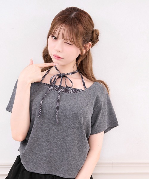 apres jour(アプレジュール)の「シアーレイヤードTシャツ(Tシャツ/カットソー・レディース・ブラック/チャコールグレー/ホワイト・X-LARGE/フリー)」の12枚目の写真