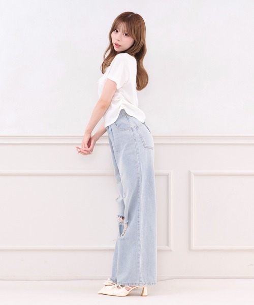 apres jour(アプレジュール)の「シアーレイヤードTシャツ(Tシャツ/カットソー・レディース・ブラック/チャコールグレー/ホワイト・X-LARGE/フリー)」の7枚目の写真