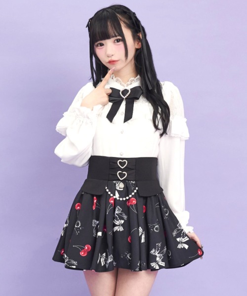 チェリーリボンプリントスカパン（スカート）｜Secret Honey