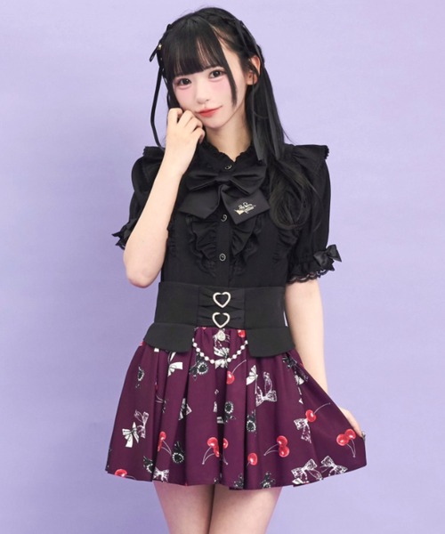 チェリーリボンプリントスカパン（スカート）｜Secret Honey