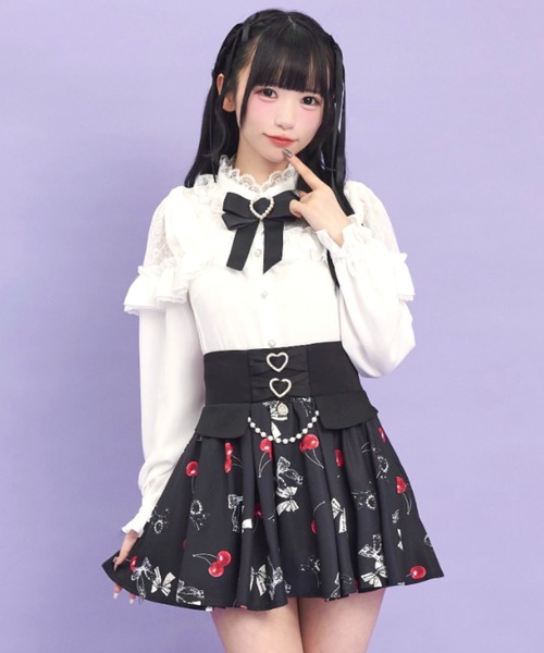 【新品未使用】Secret Honey ブラウス・スカパンセット シークレットハニー Secret Honey ホースヘアスカパン （クロ