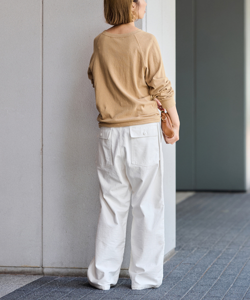 ≪一部カラーWEB限定≫ミリタリースラブバックサテンベイカーパンツ