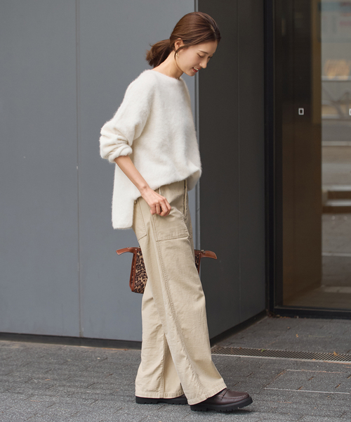 ≪一部カラーWEB限定≫ミリタリースラブバックサテンベイカーパンツ