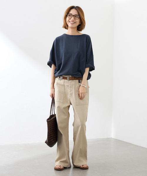 ≪一部カラーWEB限定≫ミリタリースラブバックサテンベイカーパンツ