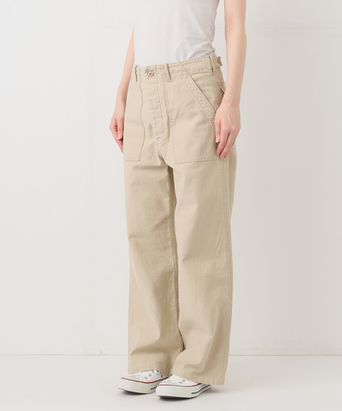 ≪一部カラーWEB限定≫ミリタリースラブバックサテンベイカーパンツ