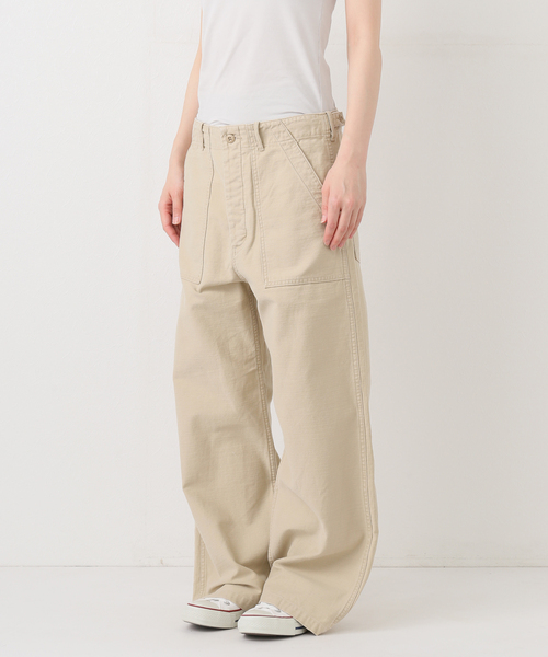 ≪一部カラーWEB限定≫ミリタリースラブバックサテンベイカーパンツ