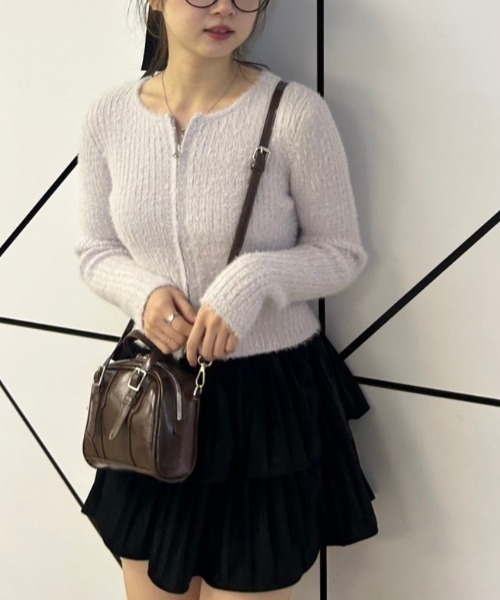 Another Branch olive des olive（アナザーブランチオリーブデオリーブ）の「ラメフェザーWZIP（ニット/セーター・レディース・サックスブルー/アイボリー/ピンク/ブラウン・FREE）」の16枚目の写真