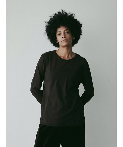 HER.（ハー）の「シアーカットソー（Tシャツ/カットソー・レディース・ダークブラウン/オフホワイト・フリー）」の4枚目の写真