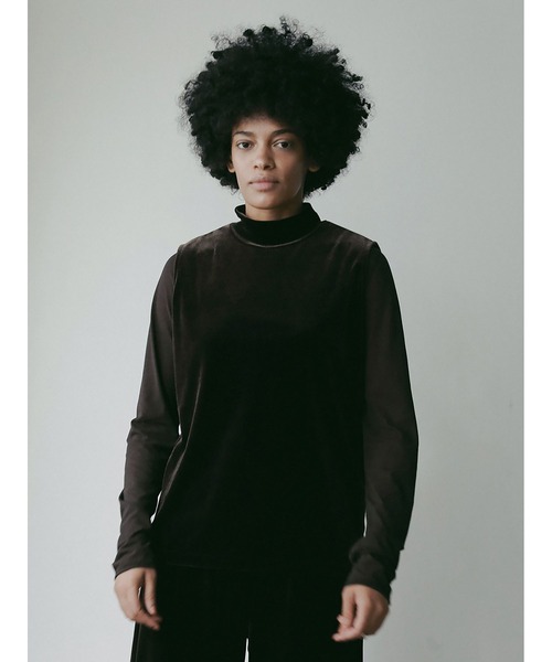 HER.（ハー）の「シアーカットソー（Tシャツ/カットソー・レディース・ダークブラウン/オフホワイト・フリー）」の5枚目の写真