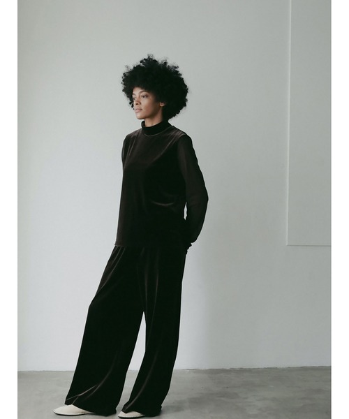 HER.（ハー）の「シアーカットソー（Tシャツ/カットソー・レディース・ダークブラウン/オフホワイト・フリー）」の9枚目の写真