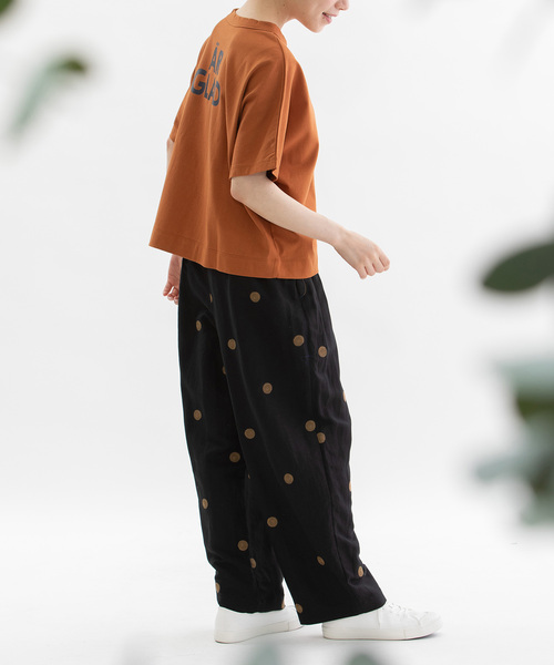 nop de nod(ノップドゥノッド)の「Pommeリネンレーヨンpolka刺繍ボリュームタックパンツ(その他パンツ・レディース・ネイビー/ダークグレー/ブラック・M)」の6枚目の写真