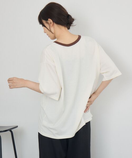 RETRO GIRL(レトロガール)の「カスレロゴリンガーTEE(Tシャツ/カットソー・レディース・ナチュラル/チャコールグレー/ブルー・FREE)」の18枚目の写真