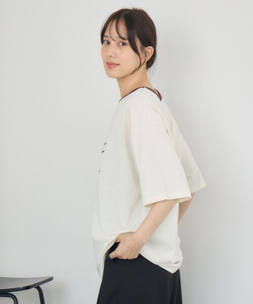 RETRO GIRL(レトロガール)の「カスレロゴリンガーTEE(Tシャツ/カットソー・レディース・ナチュラル/チャコールグレー/ブルー・FREE)」の19枚目の写真