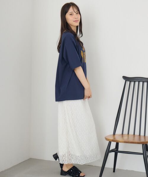 RETRO GIRL(レトロガール)の「カスレロゴリンガーTEE(Tシャツ/カットソー・レディース・ナチュラル/チャコールグレー/ブルー・FREE)」の21枚目の写真