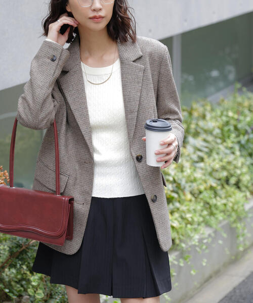 FREE'S MART(フリーズマート)の「◆ウール混オーバーサイズジャケット(テーラードジャケット・レディース・ベージュ系その他/グレー系その他/ブラウン系その他/ブラウン系その他2・SMALL/MEDIUM)」の4枚目の写真